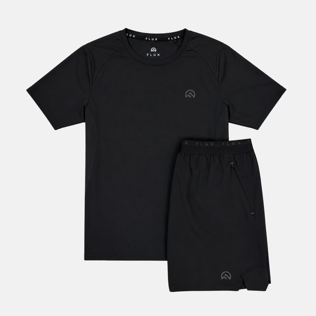 Flux Logo T-Shirt / Shorts Set - Black