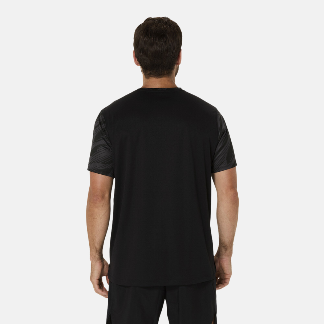 Asics Print T-Shirt / Shorts Set - Black/Grey