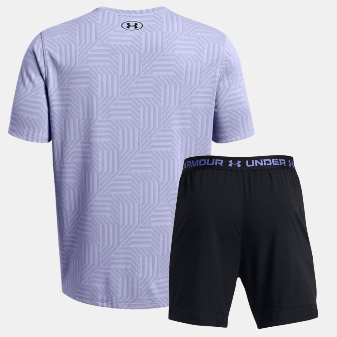 Under Armour Geotessa Tshirt / Shorts Set - Lilac Blue