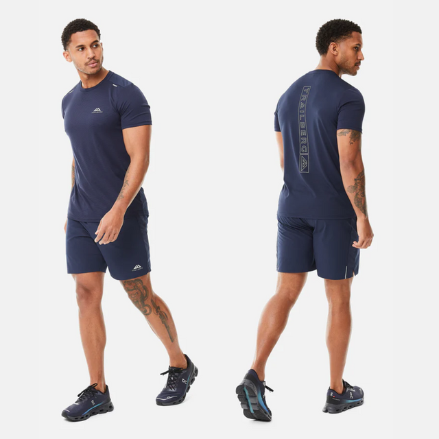 Trailberg Crest T-Shirt / Essentials Short Set - Navy Blue