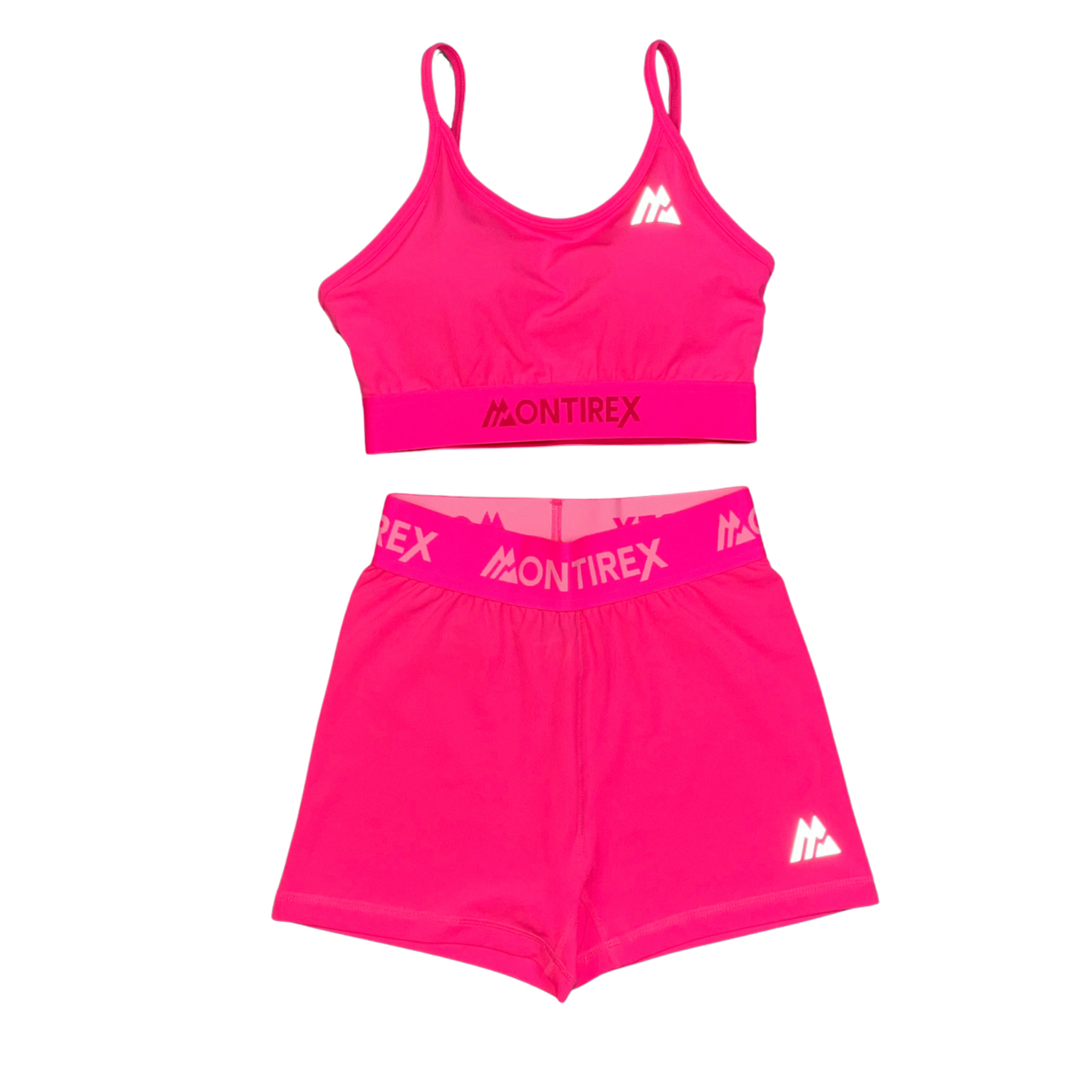 MONTIREX WOMEN’S ICON SPORTS BRA BOOTY SHORTS SET - NEON PINK