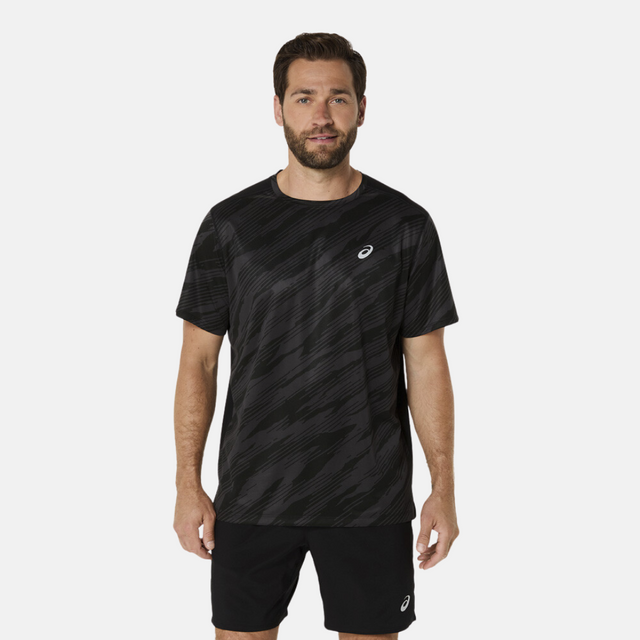 Asics Core All Over Print T-Shirt - Black/Grey