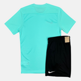 Nike Dri-Fit Tshirt / Shorts Set - Hyper Turquoise / Black