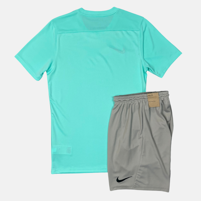 Nike Junior Dri-Fit Tshirt / Shorts Set - Hyper Turquoise / Grey