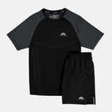 Trailberg Rapid Seamless T-Shirt / Shorts Set - Black/Volcano Grey
