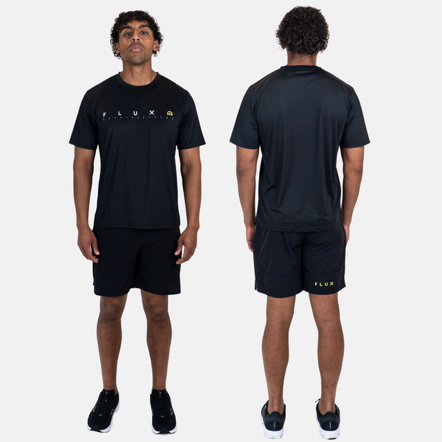 Flux Graphic T-Shirt / Versatility Shorts Set - Black/Neon