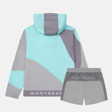 Montserrat Geo Tracktop / Shorts Set - Cool Grey/Mint