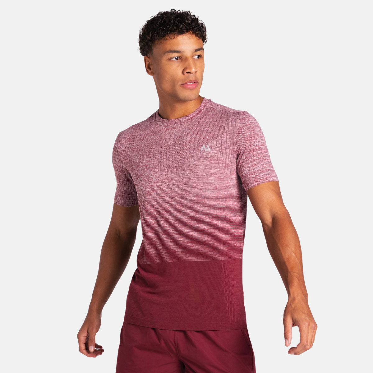 Gradient Seamless T Shirt Dark Carmine