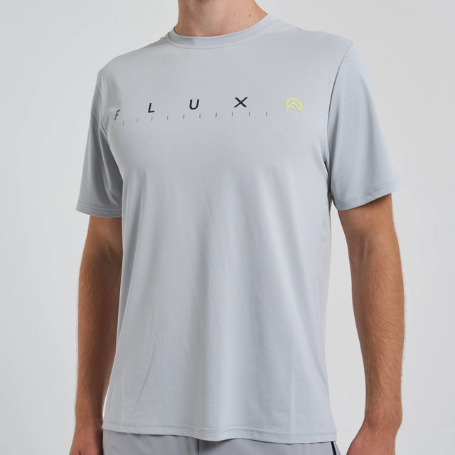 Flux Graphic T-Shirt / Versatility Shorts Set - Silver/Neon