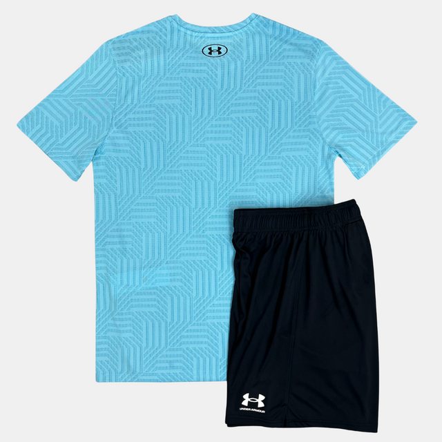 Under Armour Geotessa Tshirt / Shorts Set - Blue Black