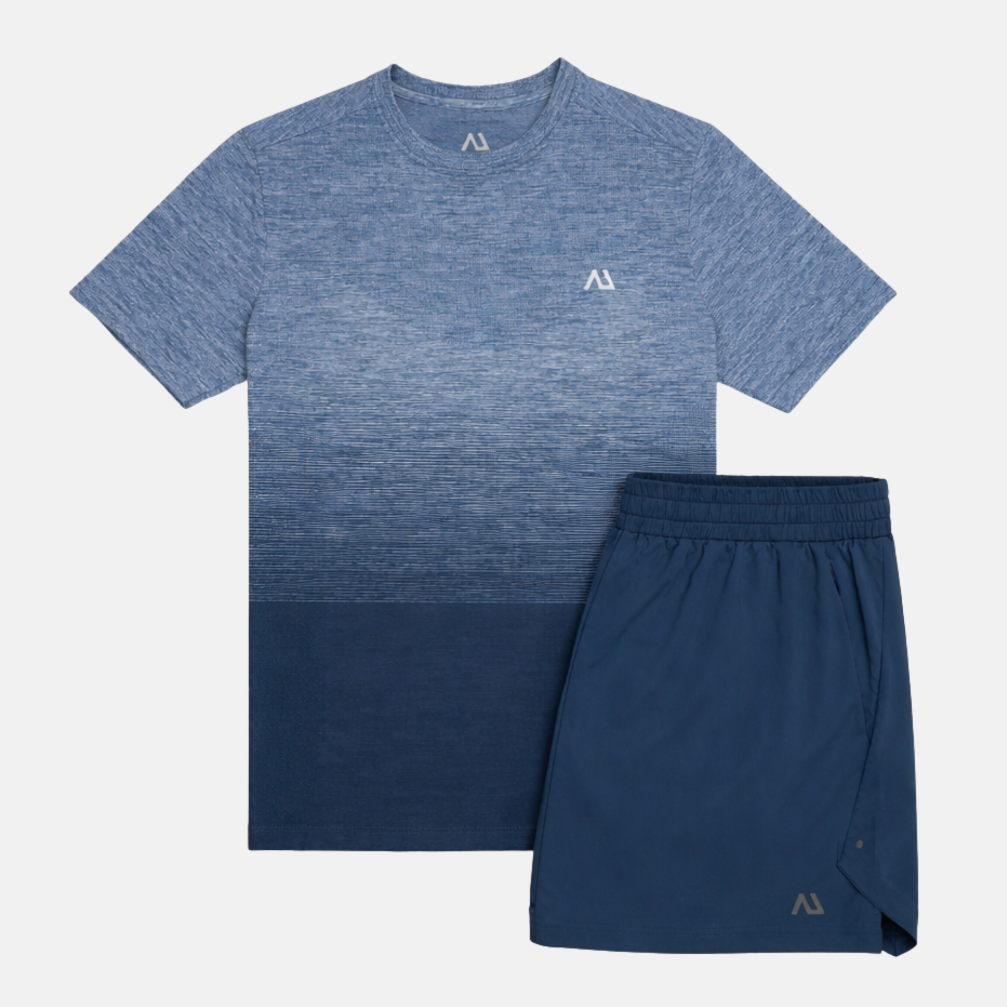 Agaru Gradient Seamless T-Shirt / Shorts Set - Azure Blue