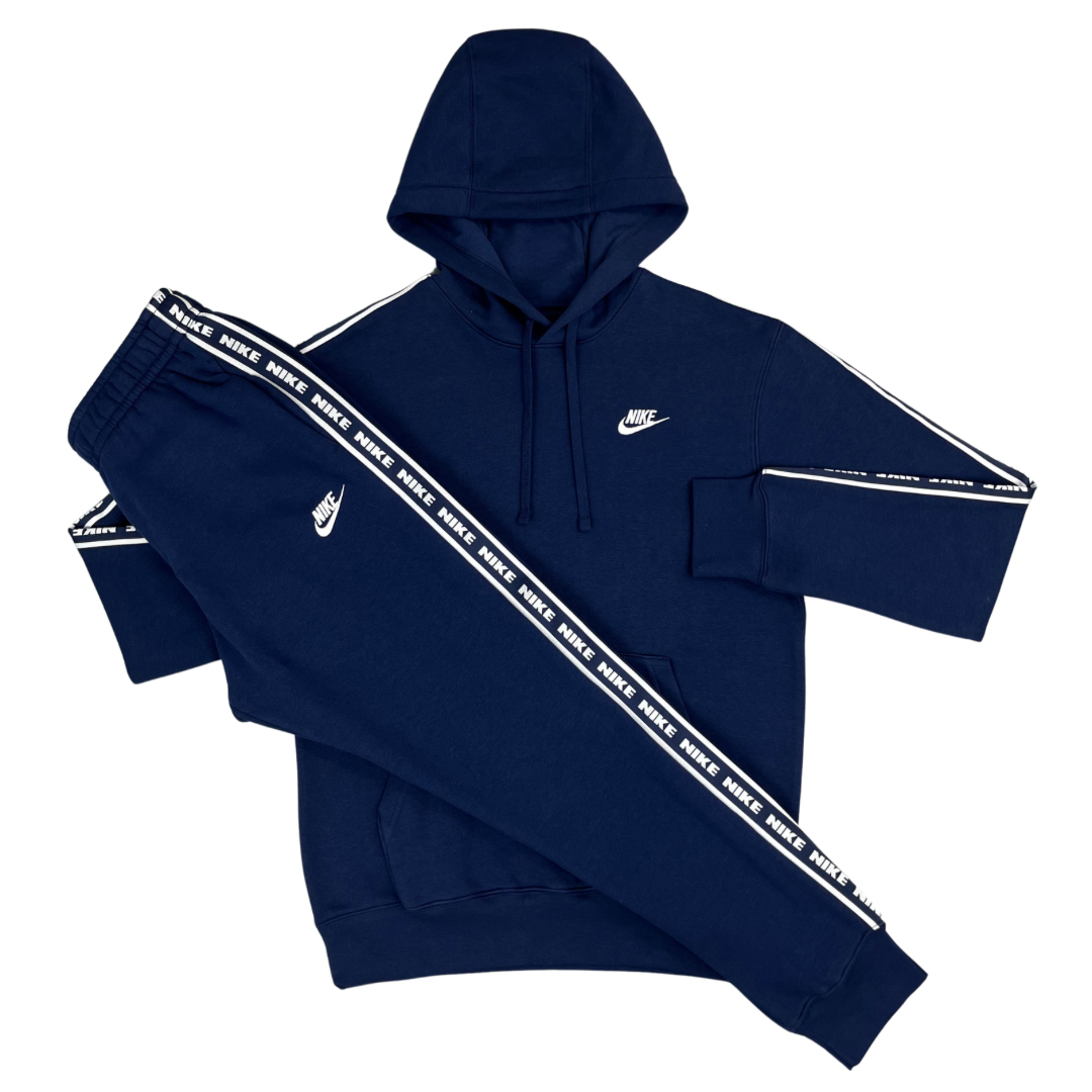Nike Club Fleece Graphic Tracksuit Navy Blue