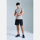 Trailberg Form Seamless T-Shirt / Shorts Set - Pale Taupe/Black