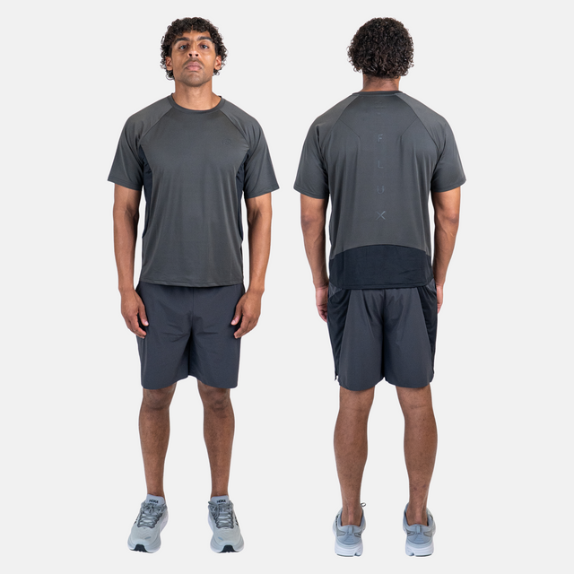Flux Tech T-Shirt / Shorts Set - Charcoal