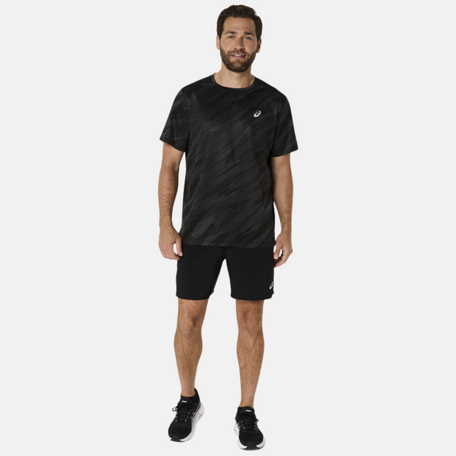 Asics Core All Over Print T-Shirt - Black/Grey