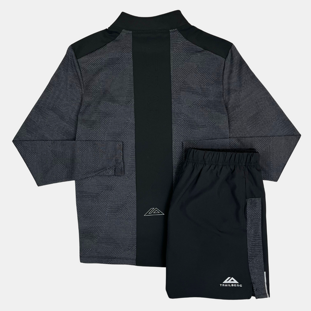 Trailberg Dimension 1/4 Zip / Shorts Set - Black/Grey