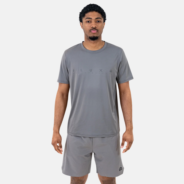 Flux Graphic Logo T-Shirt / Shorts Set - Grey/Slate