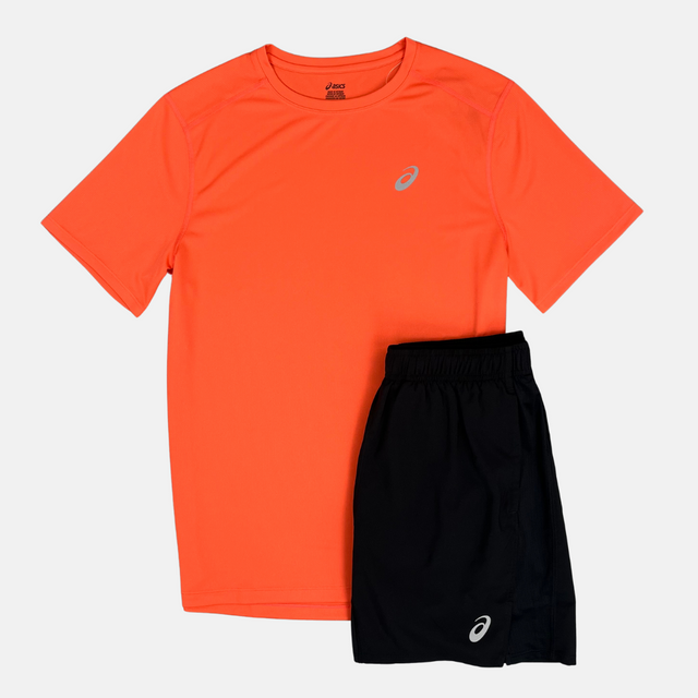 Asics Core T-Shirt / Shorts Set - Adobe/Black