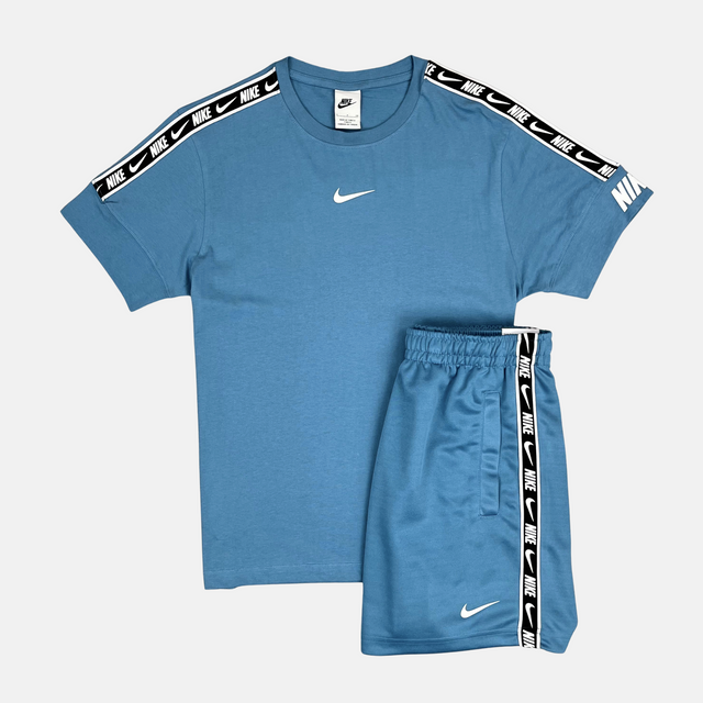 Nike Repeat Logo T-Shirt Short Set - Blue
