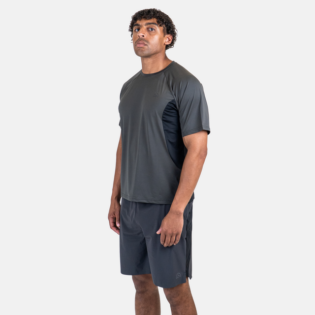 Flux Tech T-Shirt / Shorts Set - Charcoal