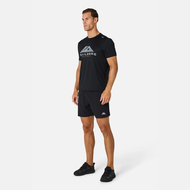 Trailberg Blur Logo T-Shirt  Shorts Set - Black