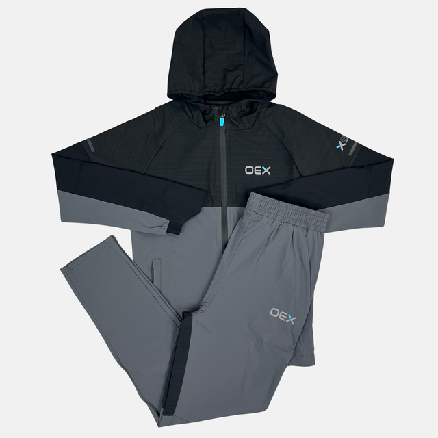 OEX Junior Peak Tracksuit - Black/Charcoal