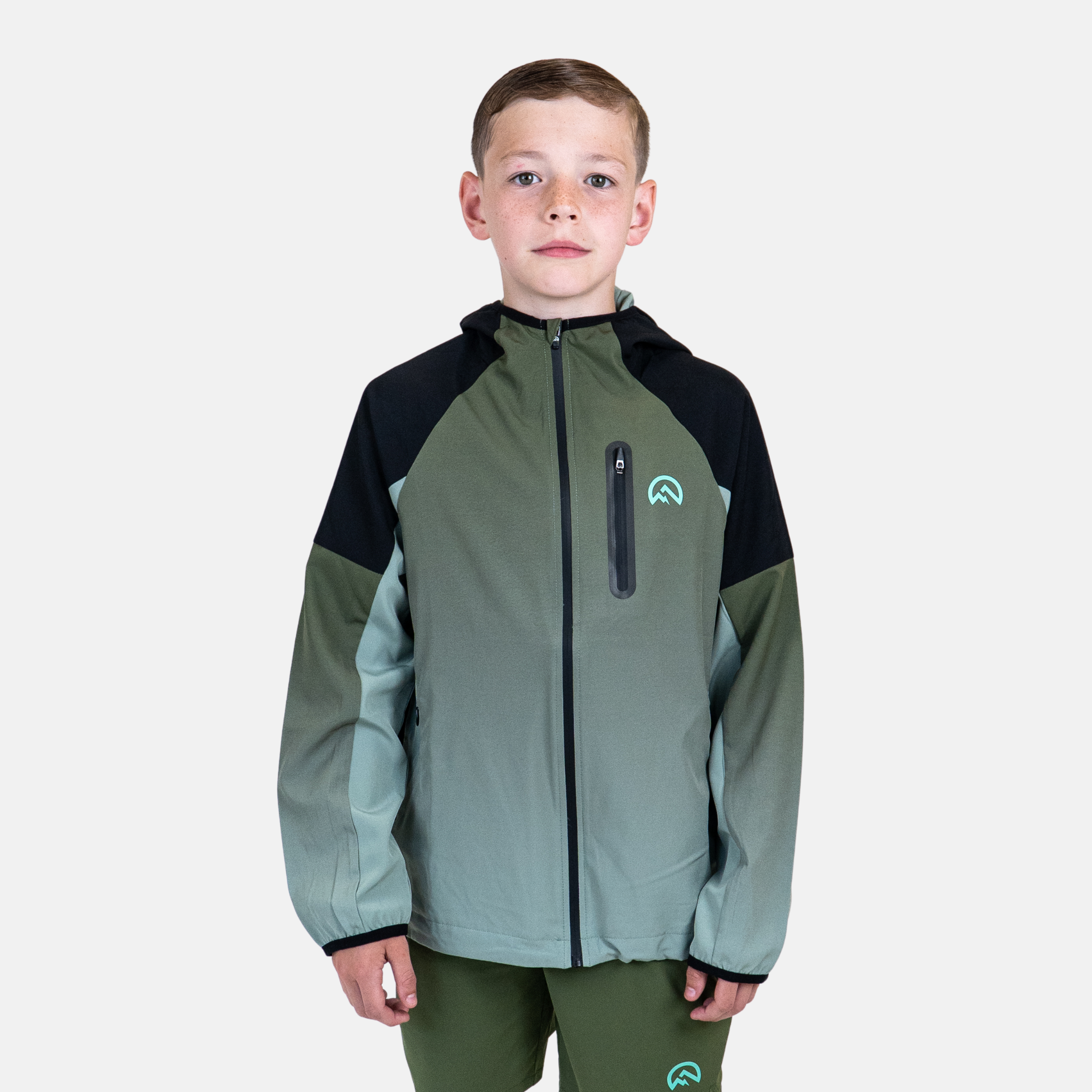 Flux Junior Gradient Jacket - Khaki/Alkaline
