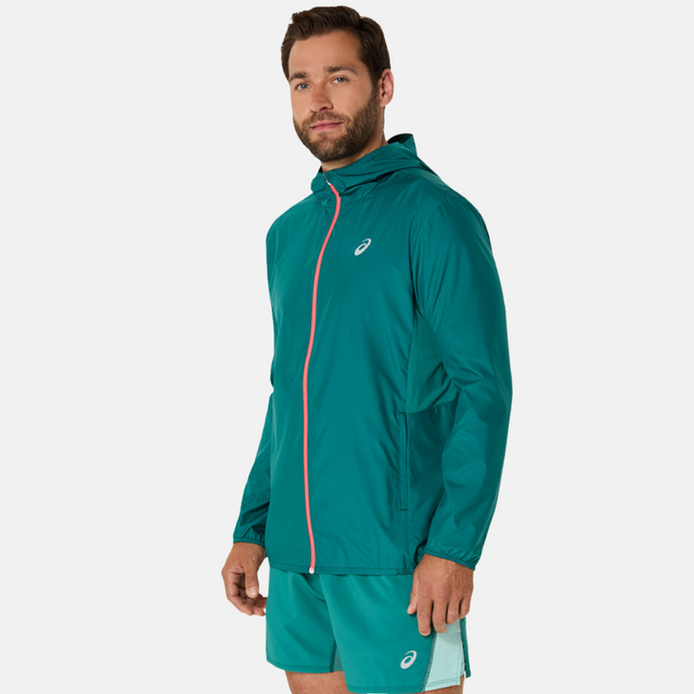 Asics Core Running Jacket - Teal/Orange