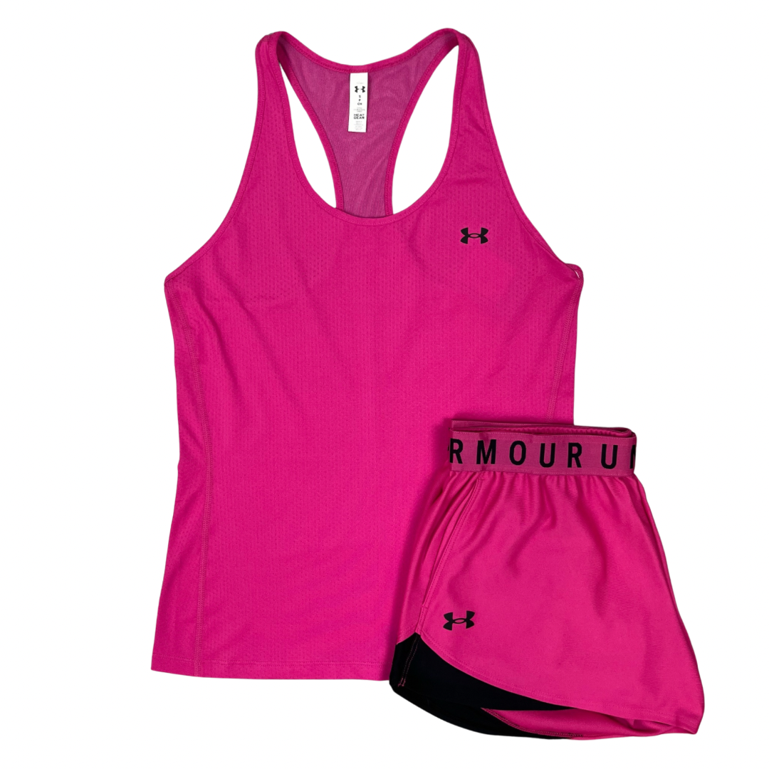 Under Armour Women s Vest Top Play Up Shorts Set Pink S S