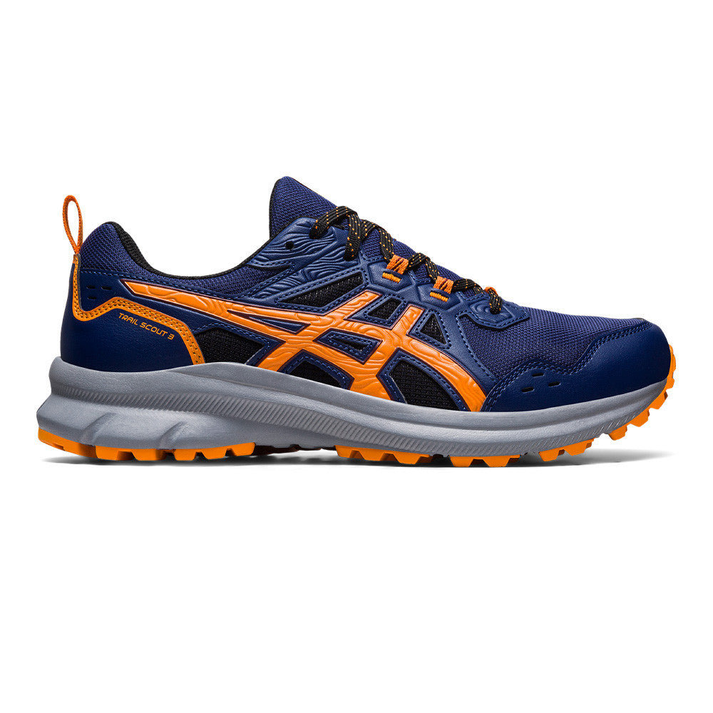 ASICS TRAIL SCOUT 3 TRAIL RUNNING SHOES - NAVY / ORANGE