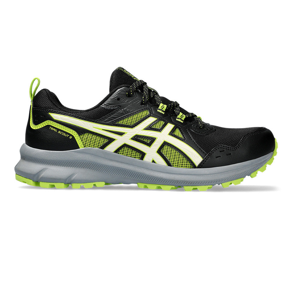ASICS TRAIL SCOUT 3 TRAIL RUNNING TRAINERS - BLACK/LIME