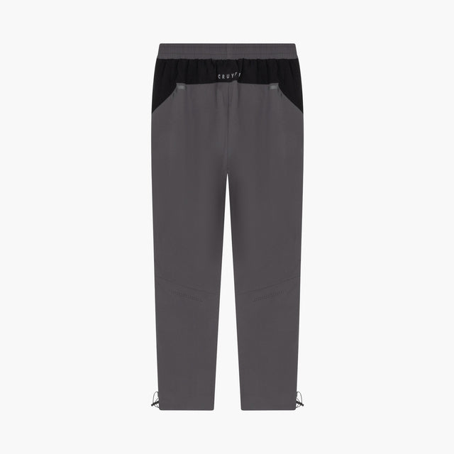 A pair of dark gray athletic pants with a black elastic waistband and a small white 'CROPP' logo on the front, displayed against a solid white background.