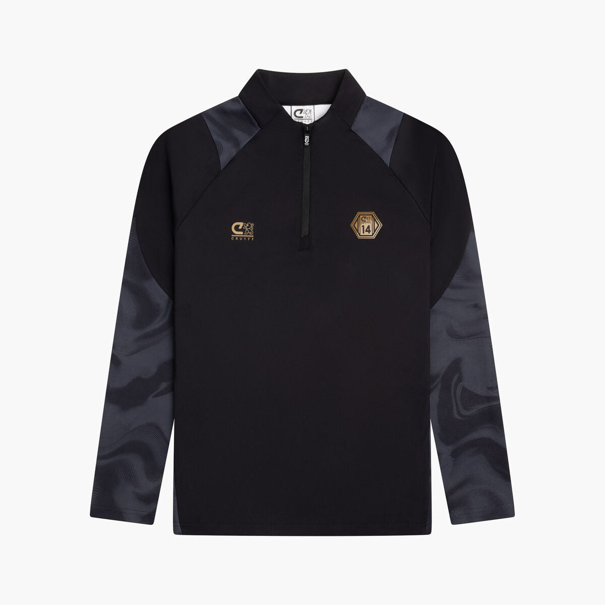 Cruyff Junior Defense 1/4 Zip Track Jacket - Black
