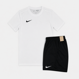 Nike Junior Dri-Fit Tshirt / Shorts Set - White/Black