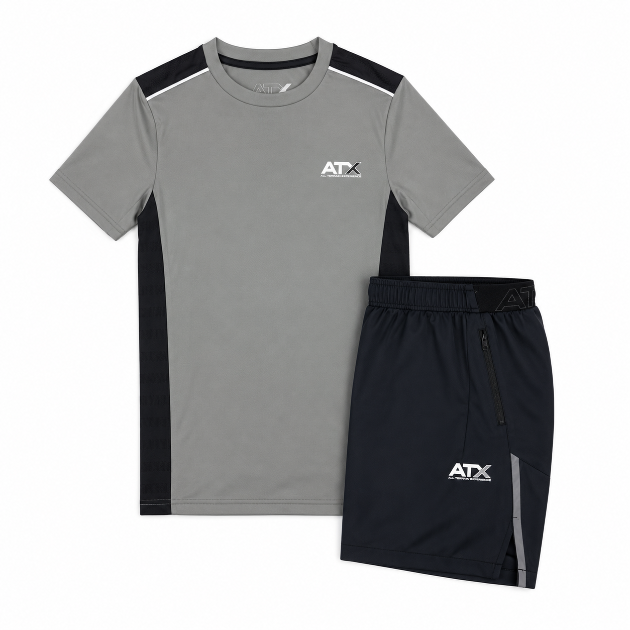 ATX Junior Cascade T-Shirt / Shorts Set - Grey/Black