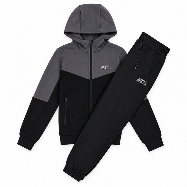 ATX Junior Tundra FZ Tracksuit - Dark Grey/Black