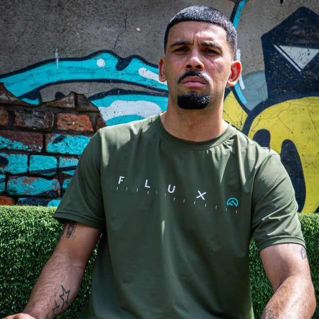 Flux Gradient Jacket / T-Shirt / Shorts Tri Set - Khaki/Alkaline