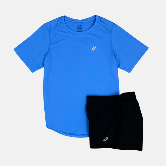 Asics Women's Core T-Shirt / Shorts Set - Blue/Black