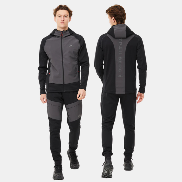 Trailberg Glacier Fleece Tracksuit - Black/Grey