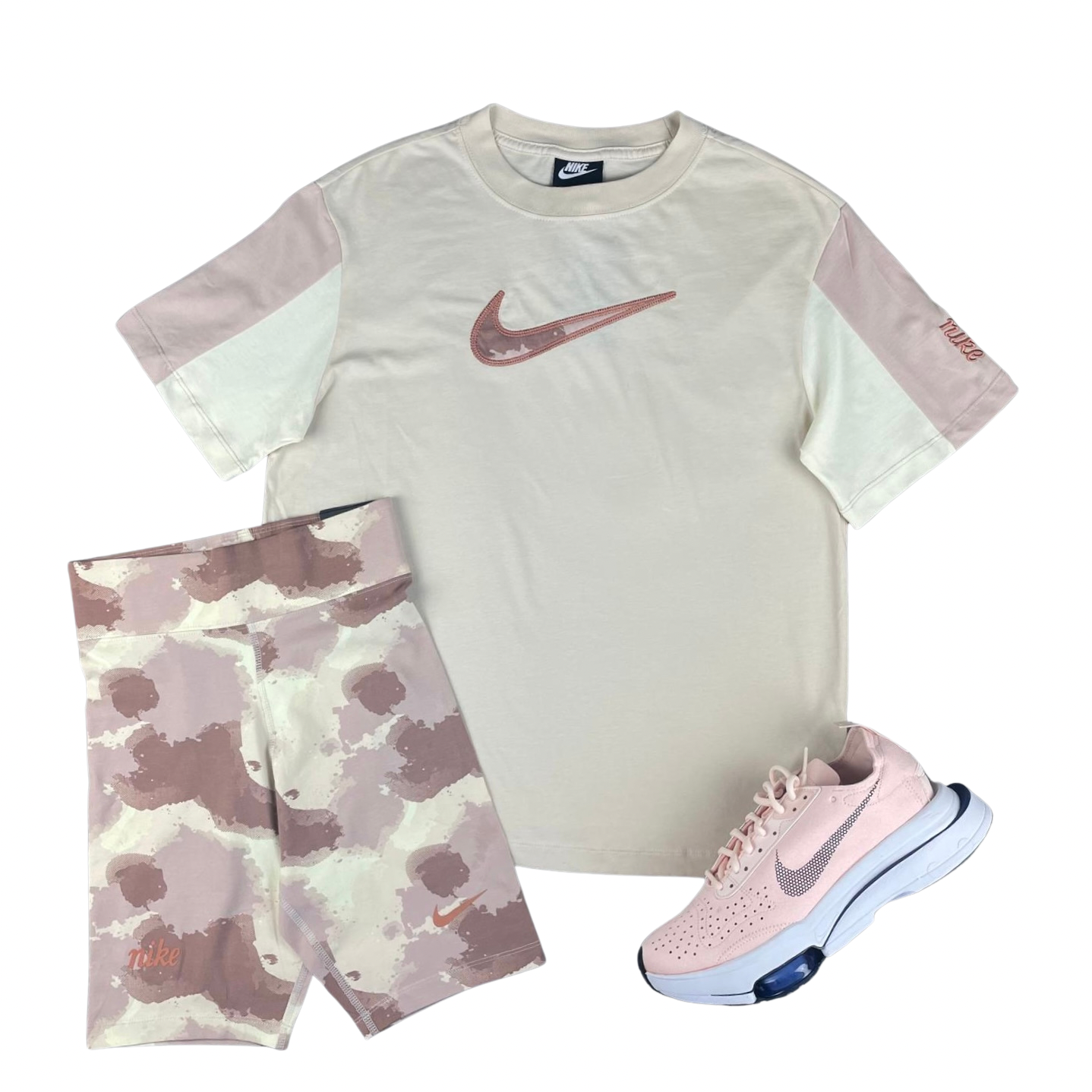 Nike Women s Pro Tshirt Shorts Set Neutral Pink XS