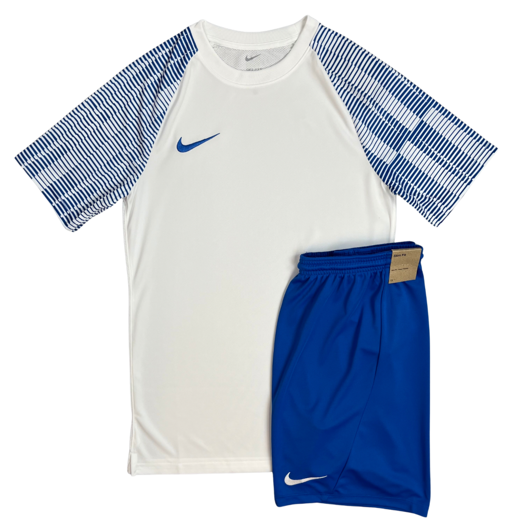 Nike Academy Dri-Fit Tshirt / Shorts - White / Royal Blue