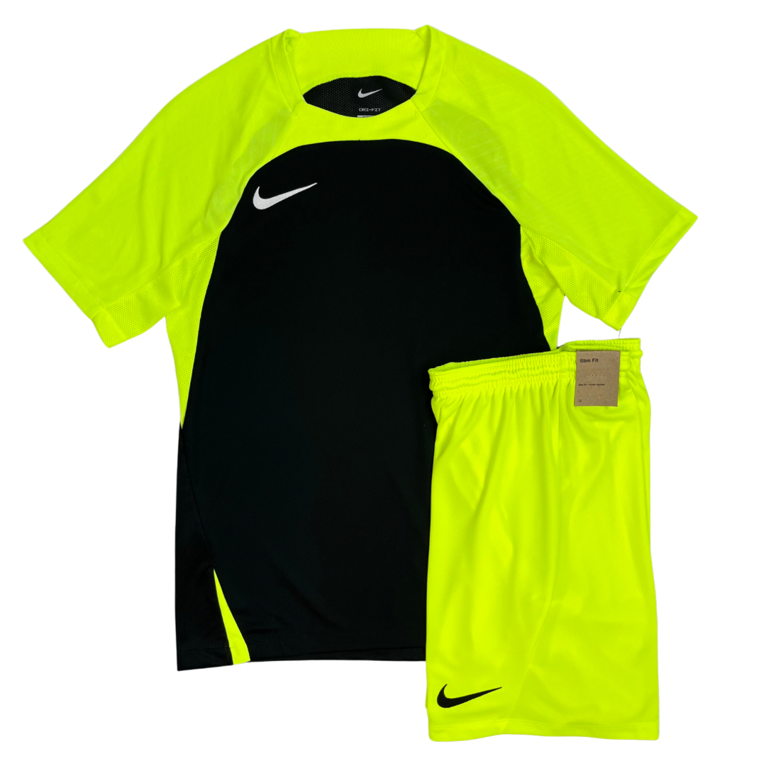 Nike Strike T-Shirt / Shorts Set - Black / Volt