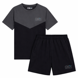 OEX Junior Flynn T-shirt / Shorts Set - Charcoal/Black