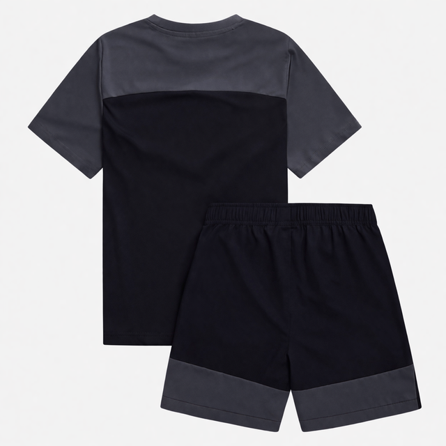 OEX Junior Flynn T-shirt / Shorts Set - Charcoal/Black