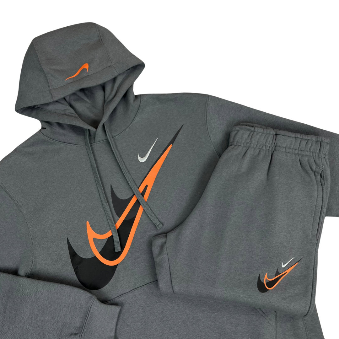 Nike grey and orange tracksuit hotsell