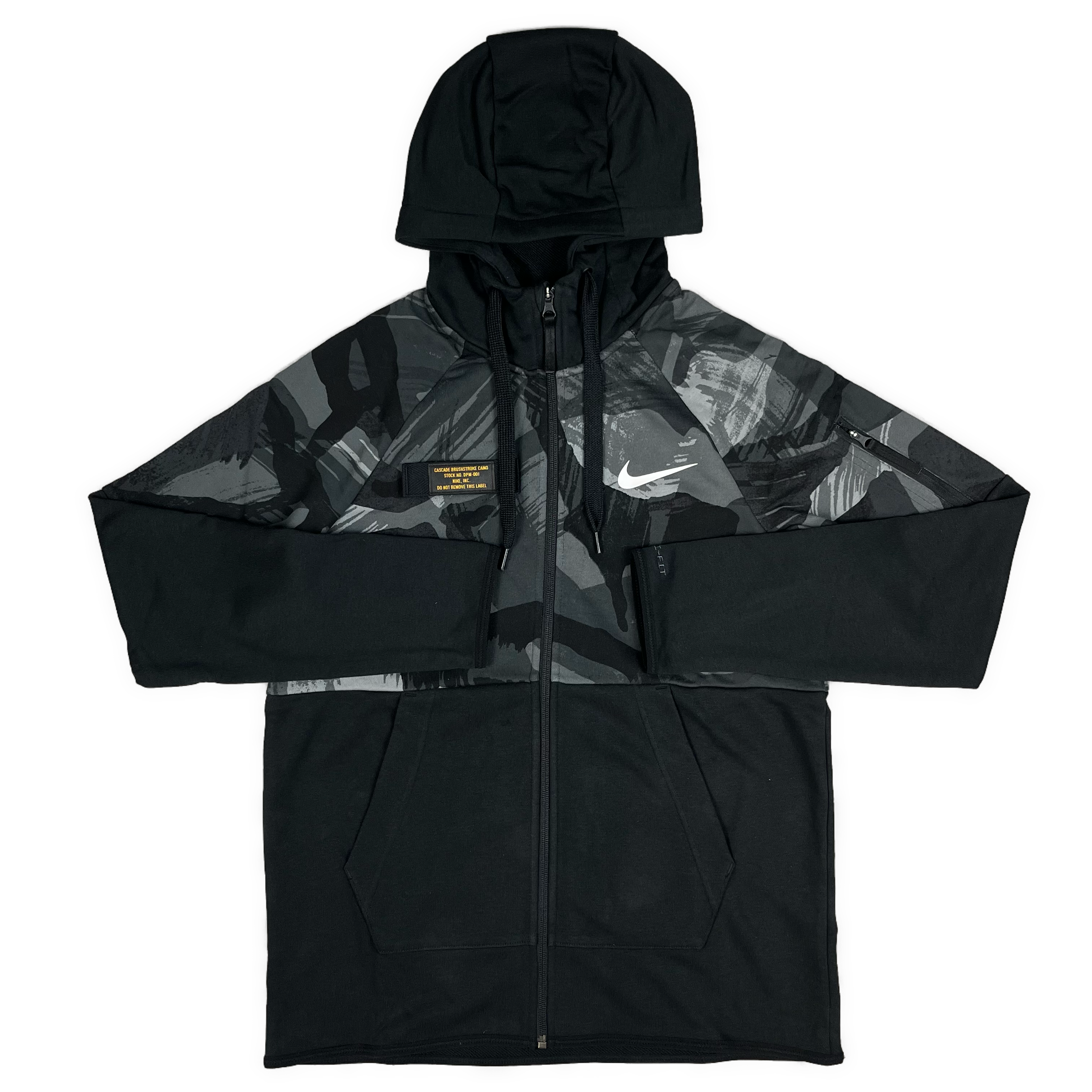 NIKE THERMA DRI-FIT HOODED JACKET - CAMO BLACK