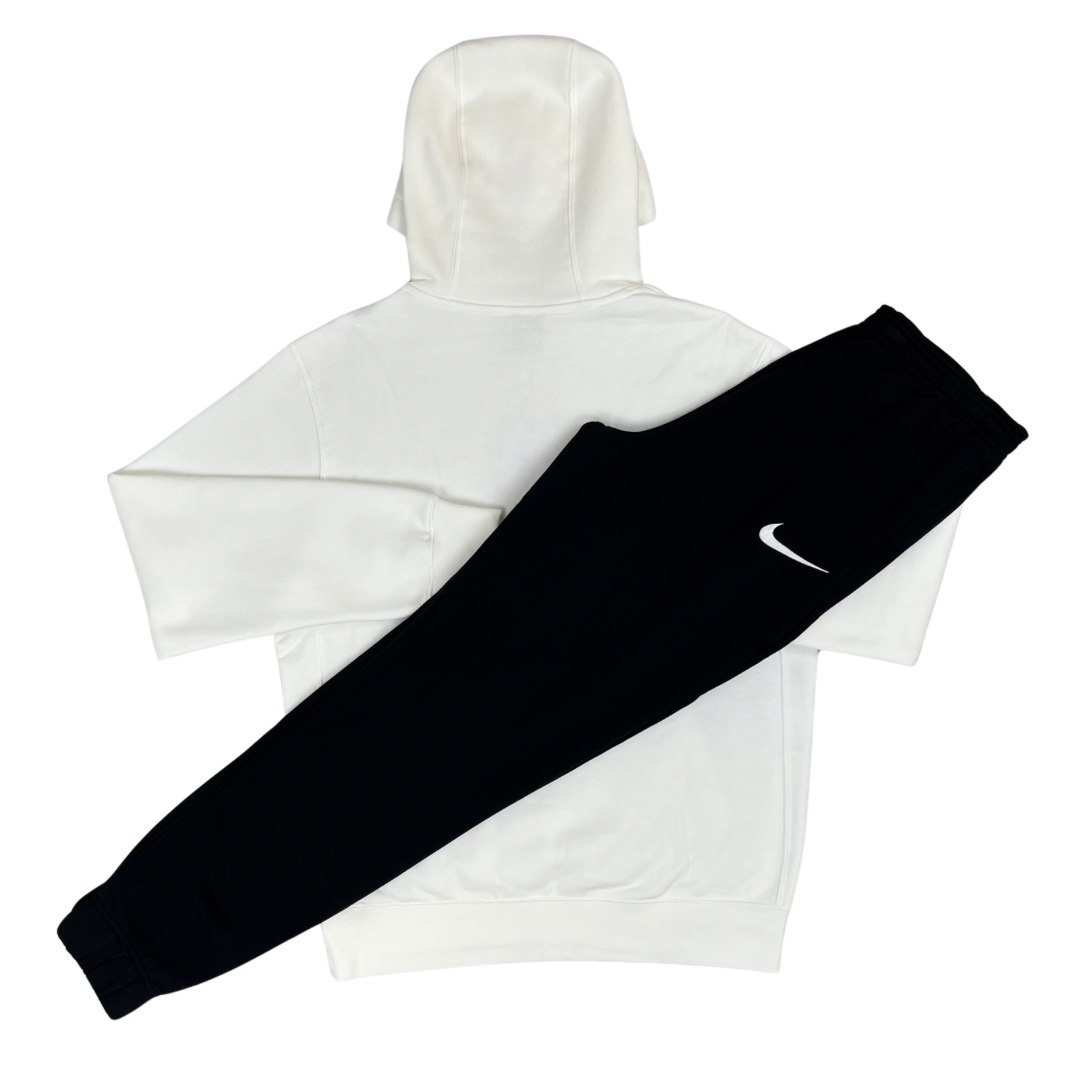 Nike Fleece Hoodie Pants Tracksuit White Black