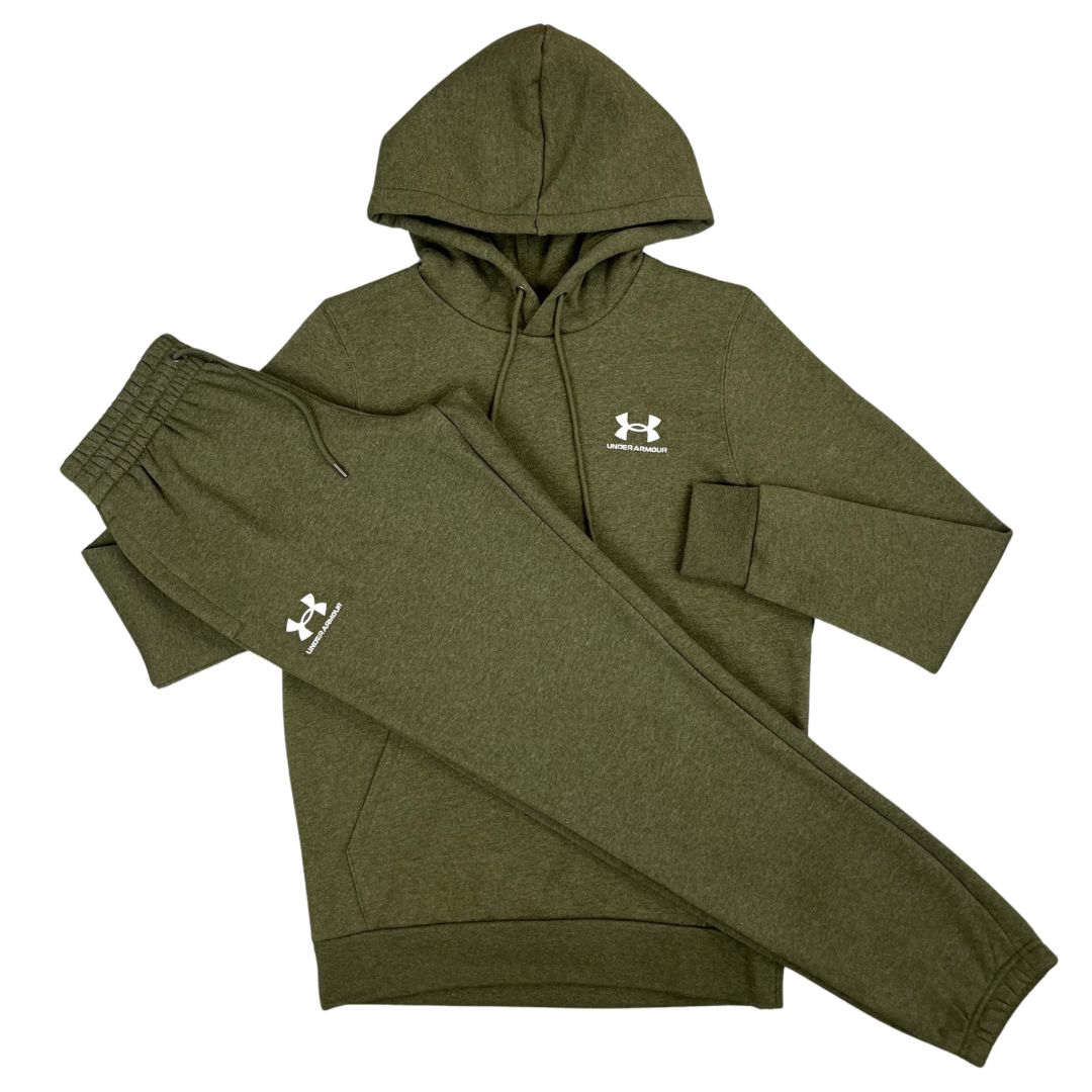 Under Armour Essential Fleece Tracksuit - Khaki Green