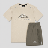 Trailberg Blur Logo T-Shirt / Shorts Set - Pebblestone