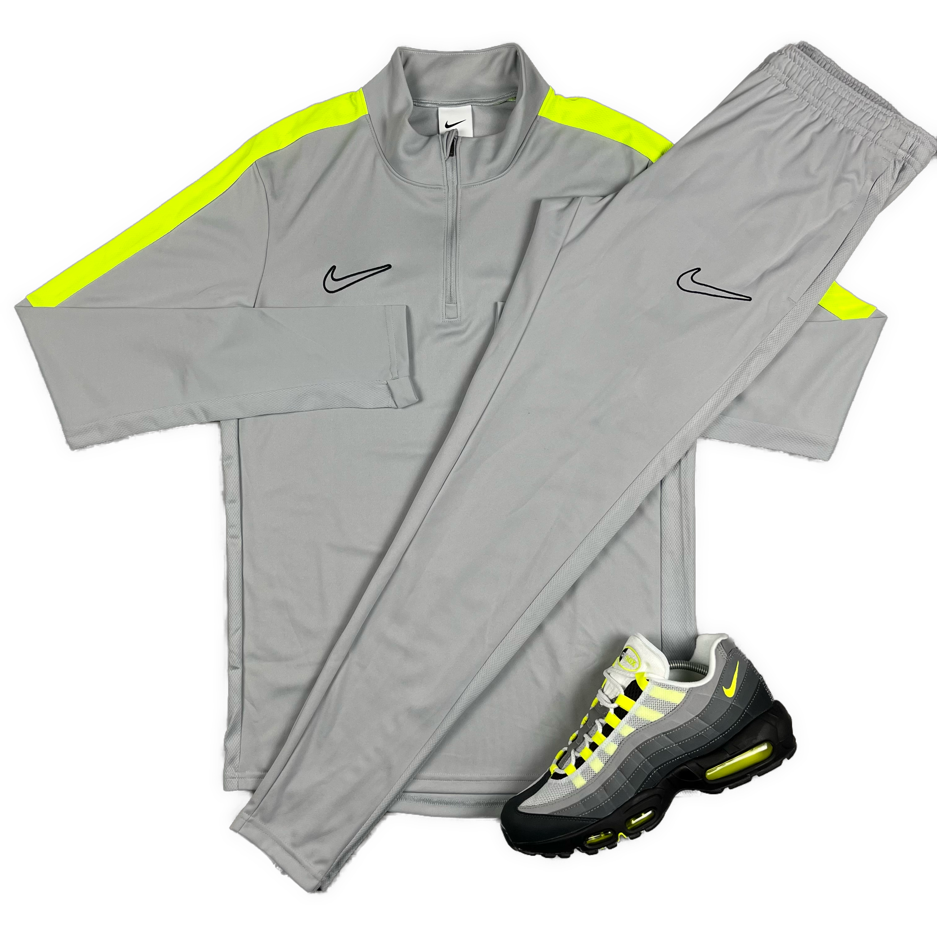NIKE ACADEMY DRILL TRACKSUIT - GREY / NEON